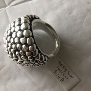 Indigo Falls Sterling Silver Electroform Popcorn Ring Sz. 9